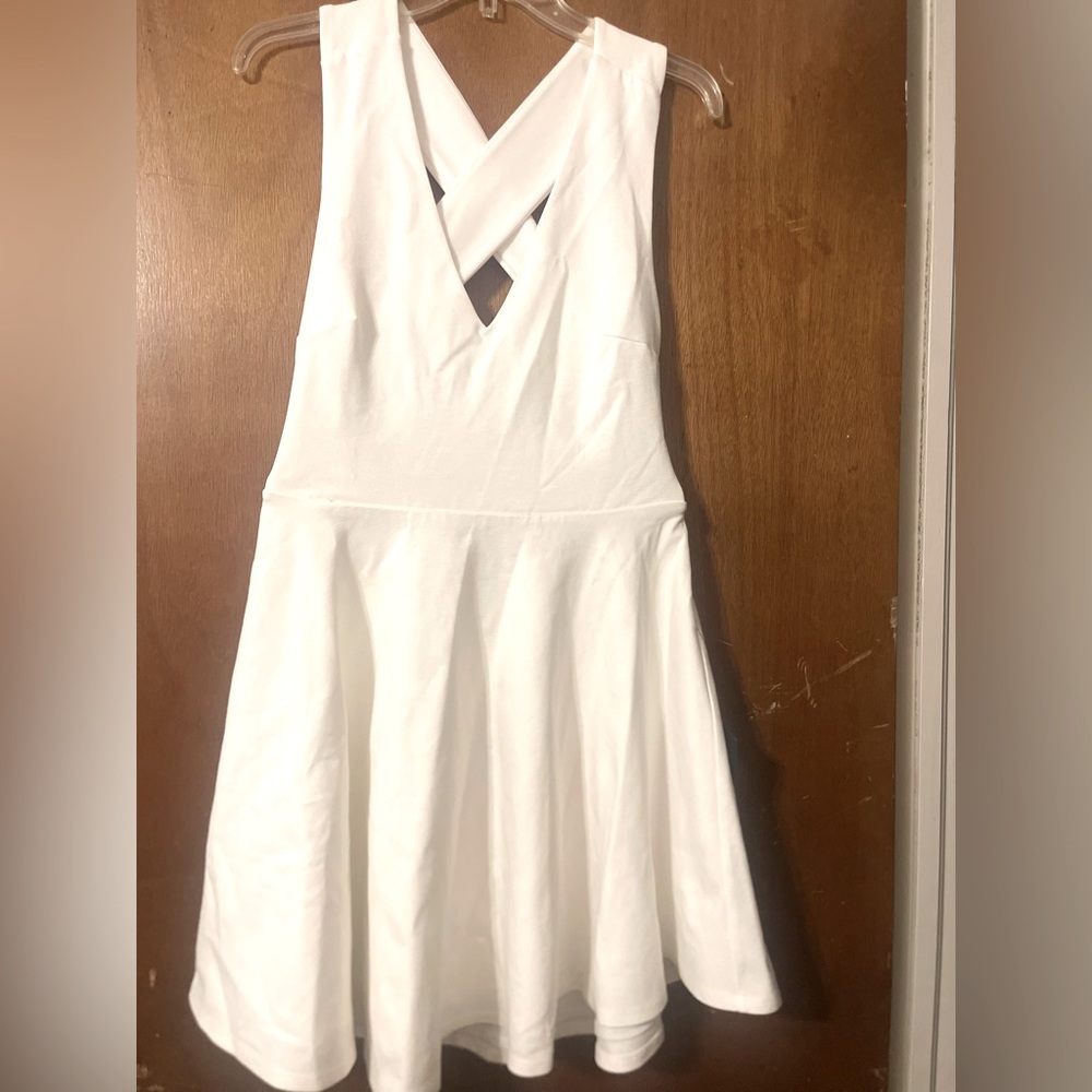 Lulu's White Pleated Fit and Flare Dress